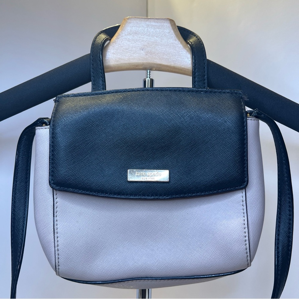 kate spade Black and Almond Mini Alisanne Stylish Chic Satchel with Top Handle